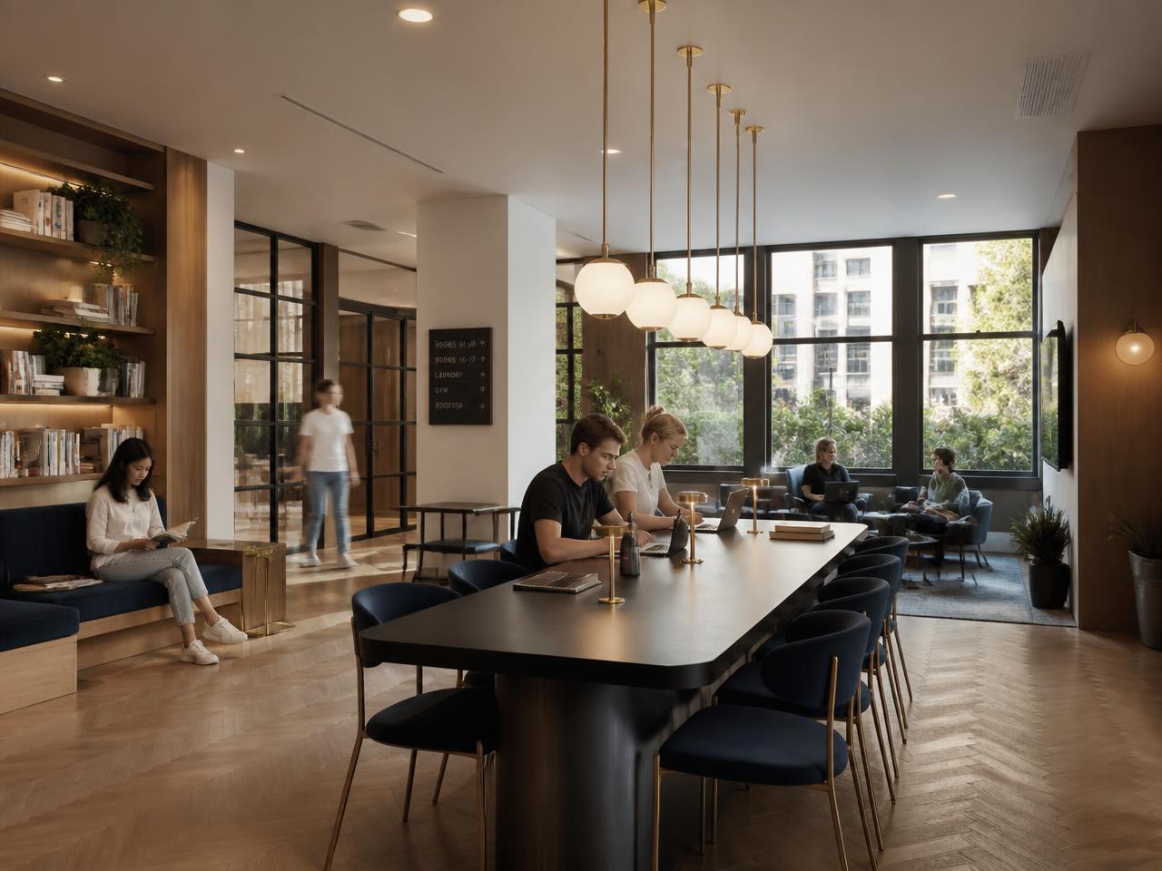 Shared study lounge in a student residence